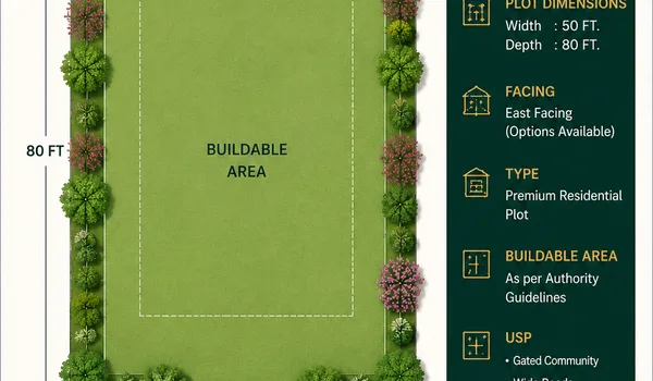 Purva Trivante 50 x 80 Plot Plan (4,000 sq.ft.)